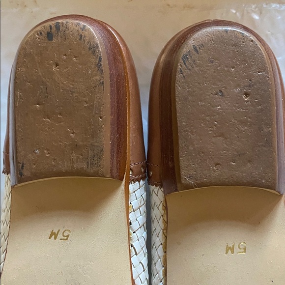 Etienne Aigner Brown and Cream Woven Tassel Loafers - Picture 4 of 12